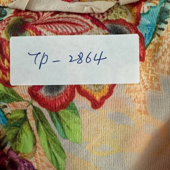 Soft Surroundings Top Large‎ Floral Paisley V-Neck 3/4 Sleeve Multicolor TP-2864 - Picture 2 of 8